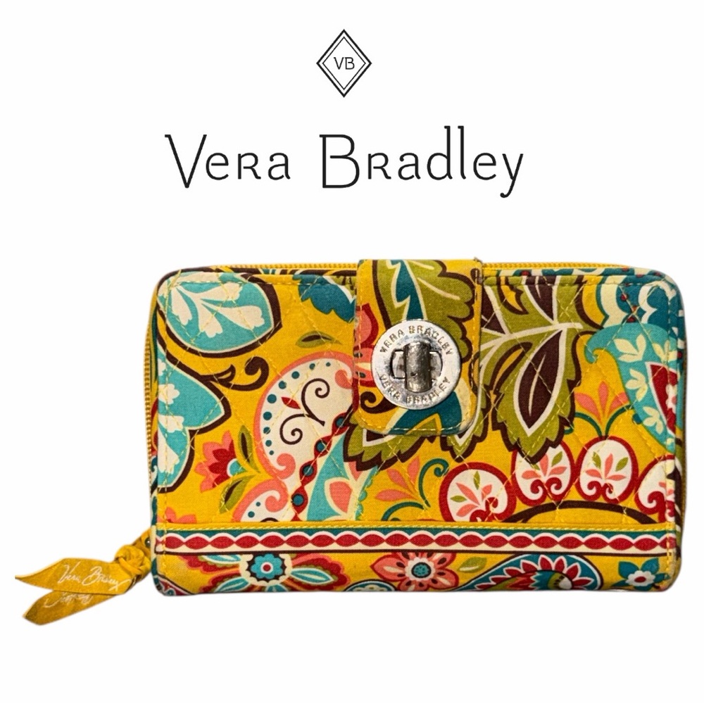 Vera‎ Bradley Provençal Pattern Turn Lock Wallet